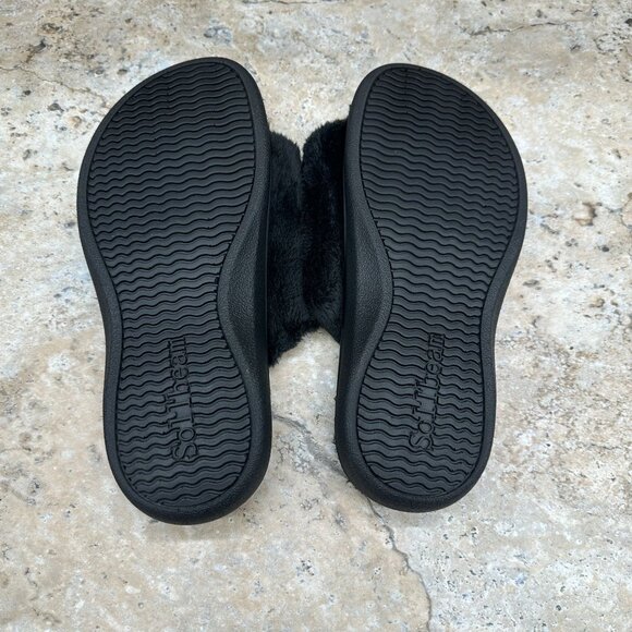 Sollbeam Slippers Womens Size 38 US 8 Black Soft Fuzzy Faux Fur Slides NWT - Picture 9 of 11
